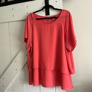 Tiered coral blouse